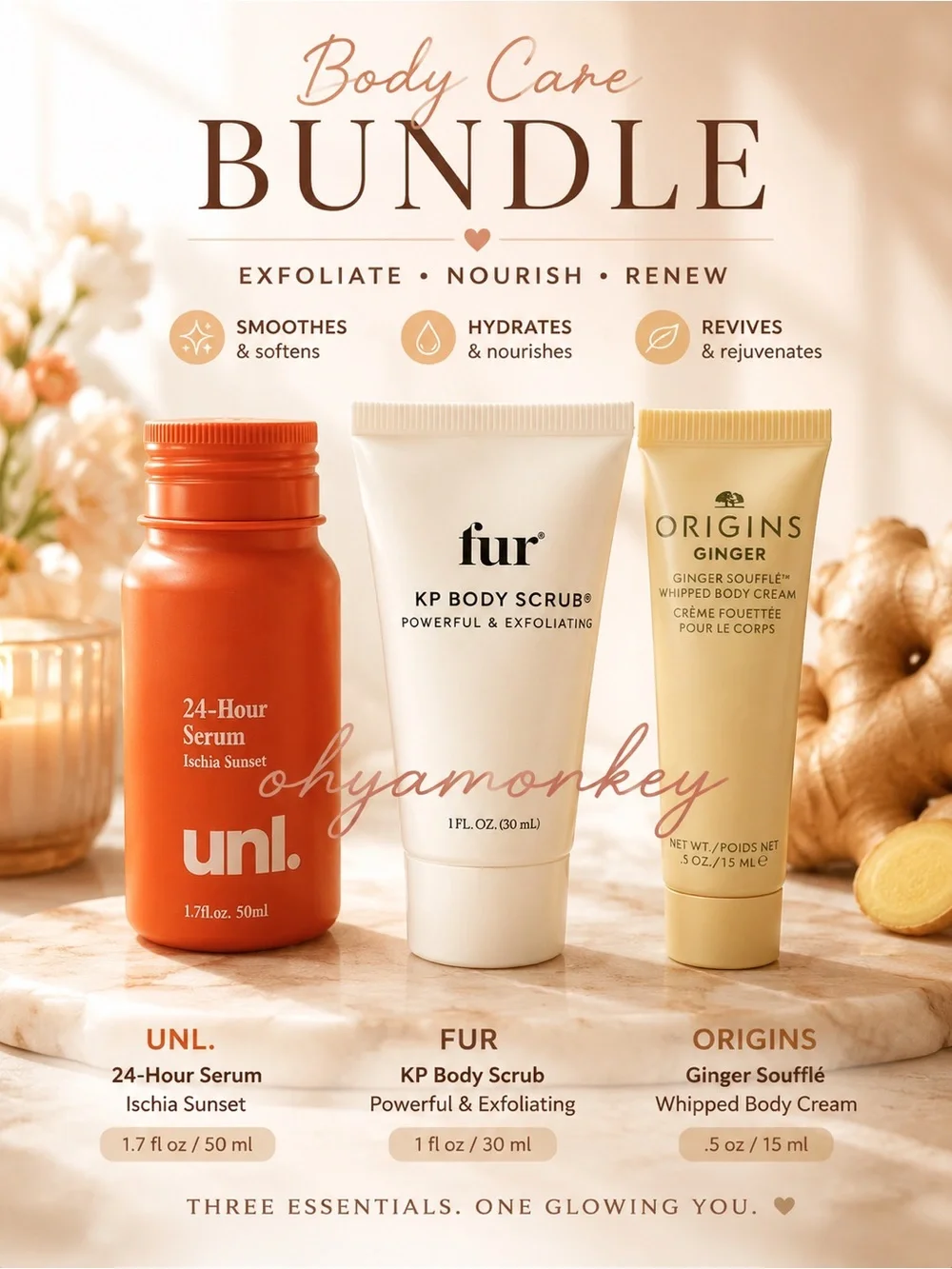 Body Care Bundle - Unl Fur Origins Value $28